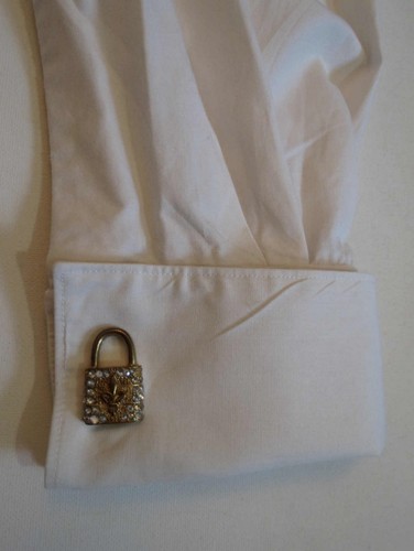 Vintage Diamante Padlock Cuff Links - Picture 2 of 3