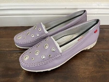 Marc Joseph Womens Mott Street Lavender Grainy Golf Shoes Size 10
