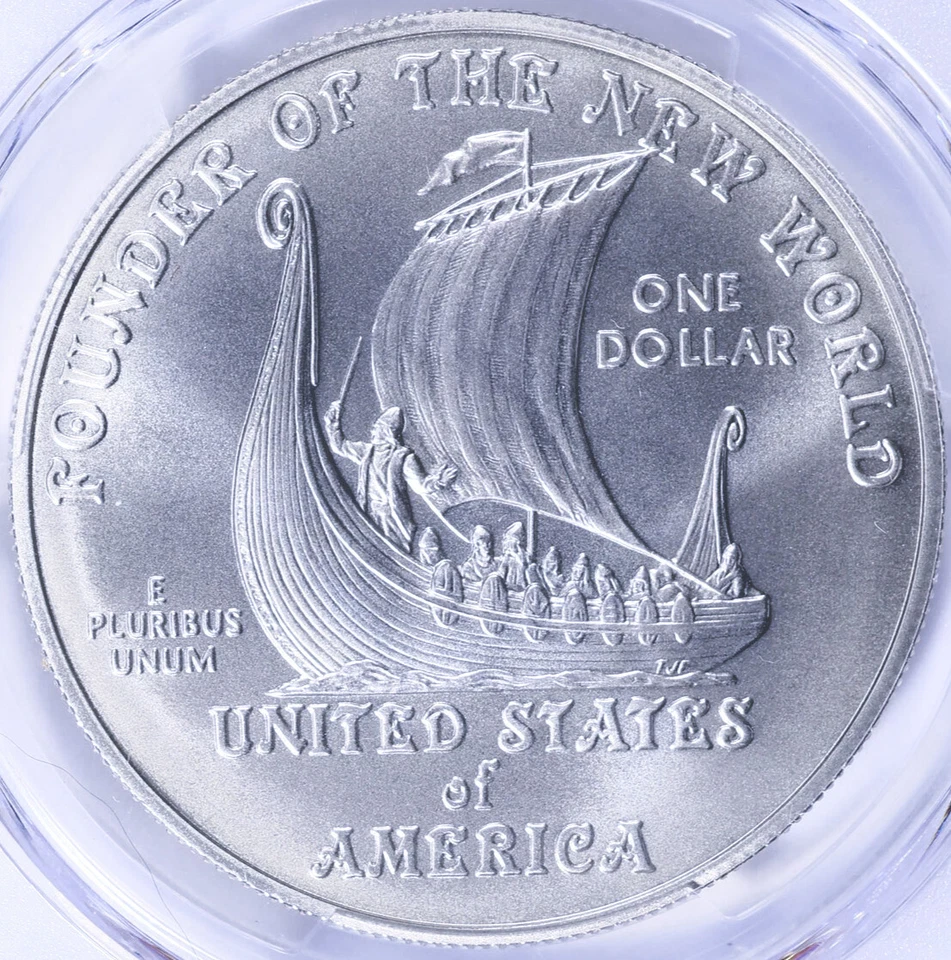 2000-P Leif Ericson Silver Dollar Commemorative - PCGS MS-70 - Mint State 70 - Image 4 of 4