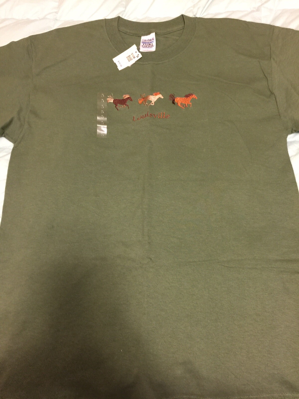 T shirt Louisville ricamata fila di cavalli con frange in cotone Lg