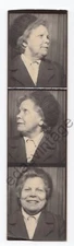 Photo booth Joyful woman Interesting face Knitted hat USSR vintage arcade photo