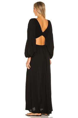 Indah Julie Solid Ruched Bodice Cutaway Maxi Dress in Black XS NWT $207 |  eBay