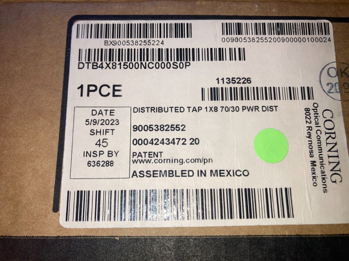 Corning 1135226 - DISTRIBUTED TAP 1X8 70/30 PWR DIST NEW | eBay Corning 1135226 - DISTRIBUTED TAP 1X8 70/30 PWR DIST NEW | eBay