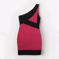 As U Wish One Shoulder Colorblock Bodycon Dress S Elegant Cocktail Party Chic