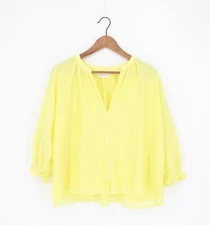 VELVET By Graham & Spencer Mel 3/4 Sleeve V Neck Top Jolt S $145 H6