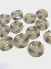 24 Buttons Mottled Swirl Gray Black Plastic 4-Hole Sew Through 19 mm #BK115