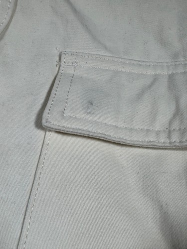 Pantaloni cargo Golf Wang panna bianco sporco cotone pesante twill gamba larga 34x30 - Foto 11 di 13