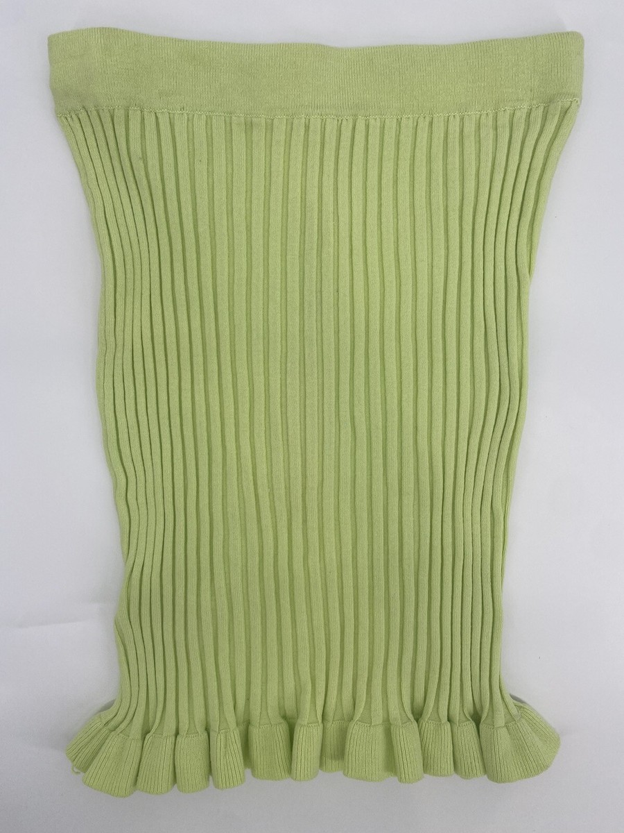 BCBGeneration Skirt Size Large Lime Green Ribbed Sweater Skirt Ruffle NWT |  eBay