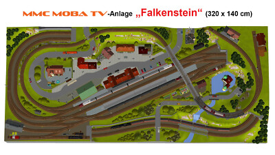 GP4-0120 C-Gleisplan Falkenstein 320 x 140 cm als DIN A4 Mappe (Color)