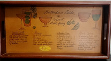 VINTAGE 1960s Alcohol Proof by Maleck Woodcrafts. Mixer's Serving Tray