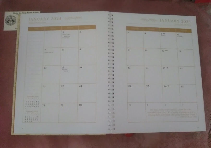 2024 AGNUS DEI CALENDAR & 12 MONTH PLANNER-LARGE FORMAT-PRICE REDUCED! |  eBay