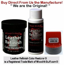 Leather Refinish Color Restorer   CREAM Color  3 pc KIT We are the ORIGINAL 