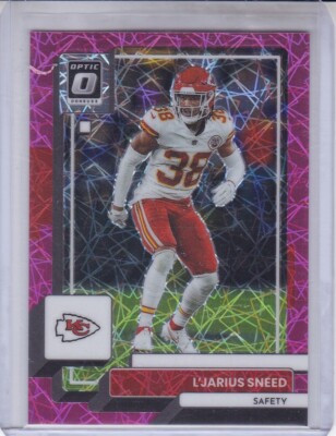 L'JARIUS SNEED 2022 PANINI OPTIC PINK VELOCITY PARALLEL #30/79 #99 KANSAS CITY