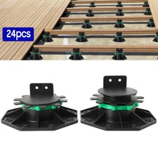 24X adjustable Decking Support Pedestal Set Deck Feet Plate Bearings 40-60mm