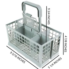 Qualtex Universal Dishwasher Cutlery Silverware Basket Holder Grey