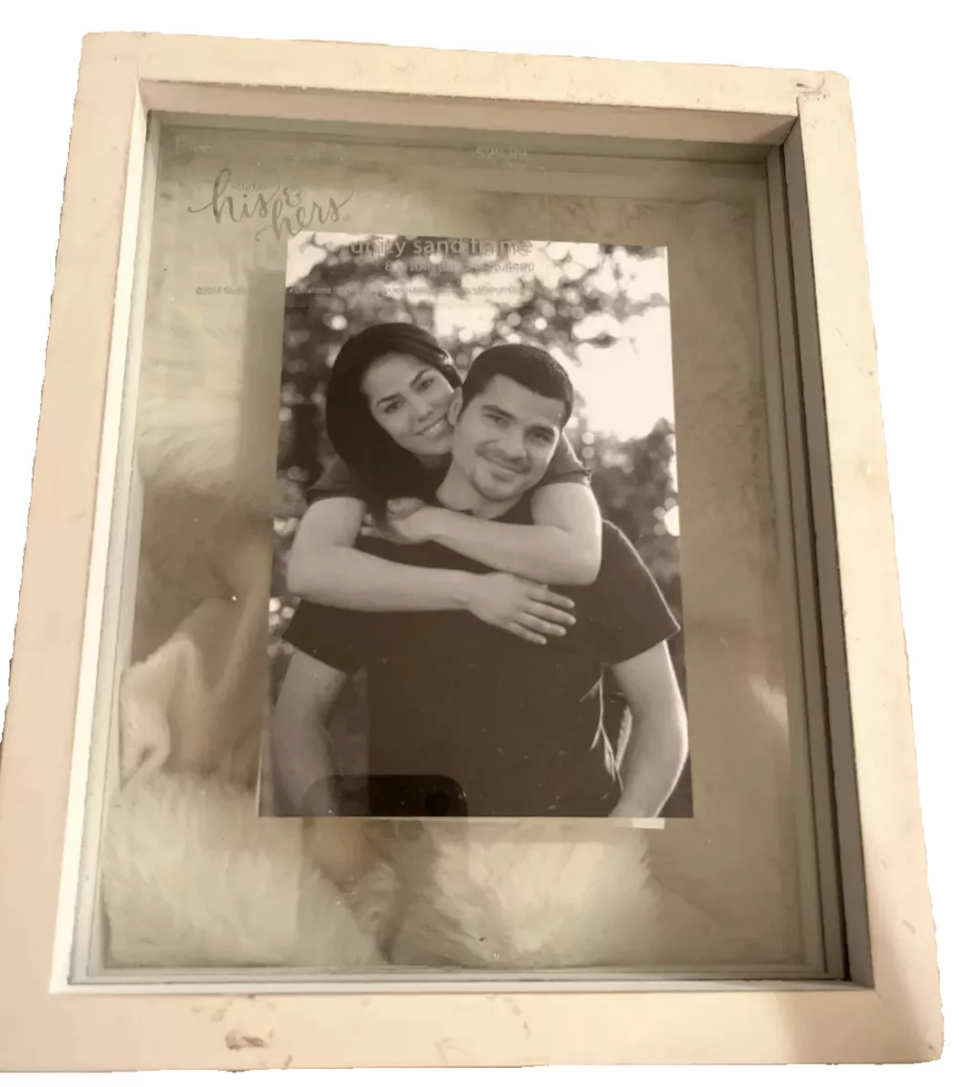Wedding ceremony Unity Sand White Wood Float Picture Frame 8 x10