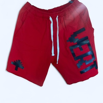 Vertabrae Sweat Shorts Red Black Men s Size M Heavyweight Terry Cotton Relaxed