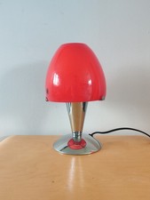 Paralume vetro rosso vintage Ikea Sextett modello B9712 base metallo cromato anni 90 raro