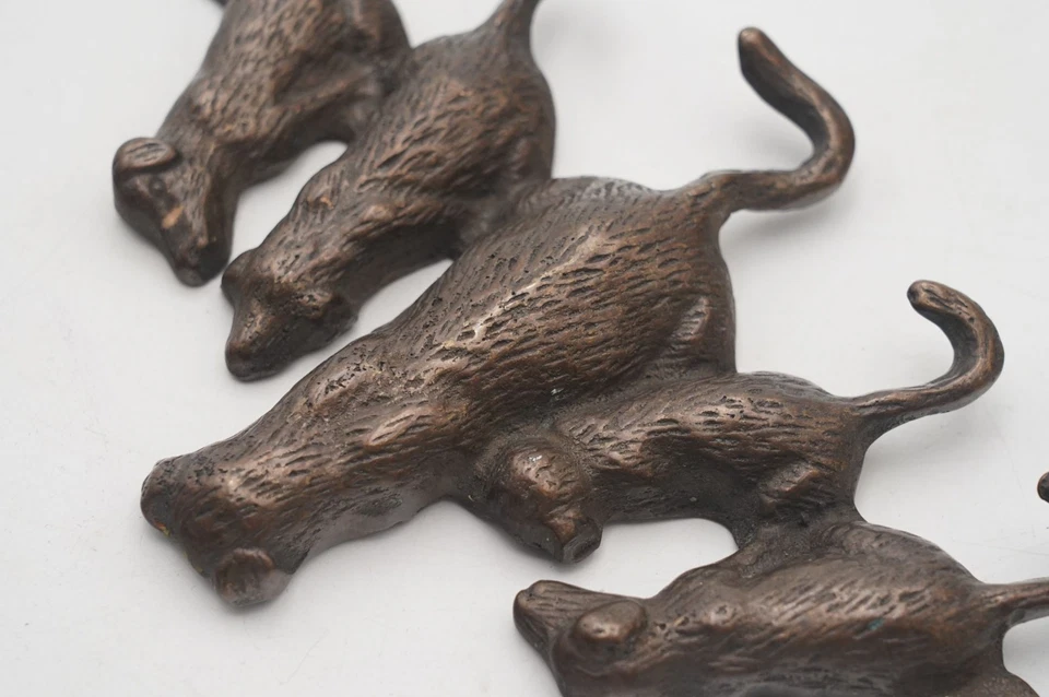 Gancho de pared de latón SPI San Pacific Int'l vintage 7,5" familia para perros Foto 3 de 4