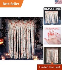 Versatile 85"x60" Bloody Hand Print Curtains - Indoor/Outdoor Halloween Decor