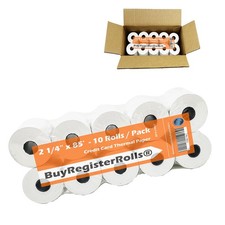 10 Rolls - 50 GSM 2 1/4 x 85 Thermal Paper Receipt 10 ROLLS, white