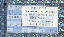 Eddie Olczyk G-4Pt Jets Sharks TICKET Stub 3-29-1992 Housley G Keith Tkachuk 👊