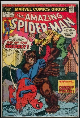 Marvel Comics The Amazing SPIDER-MAN #139 The Grizzly VG 4.0