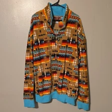 Western Wits Large Fleece Pullover Aztec Western Print Womens XXL