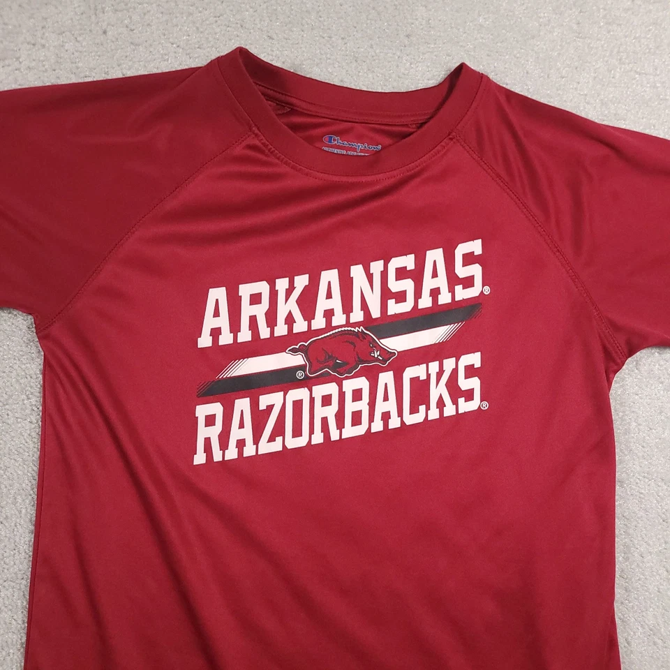 Camiseta Arkansas Razorbacks Juvenil Grande Roja NCAA Baloncesto Poliéster Campeón Camiseta Foto 3 de 4