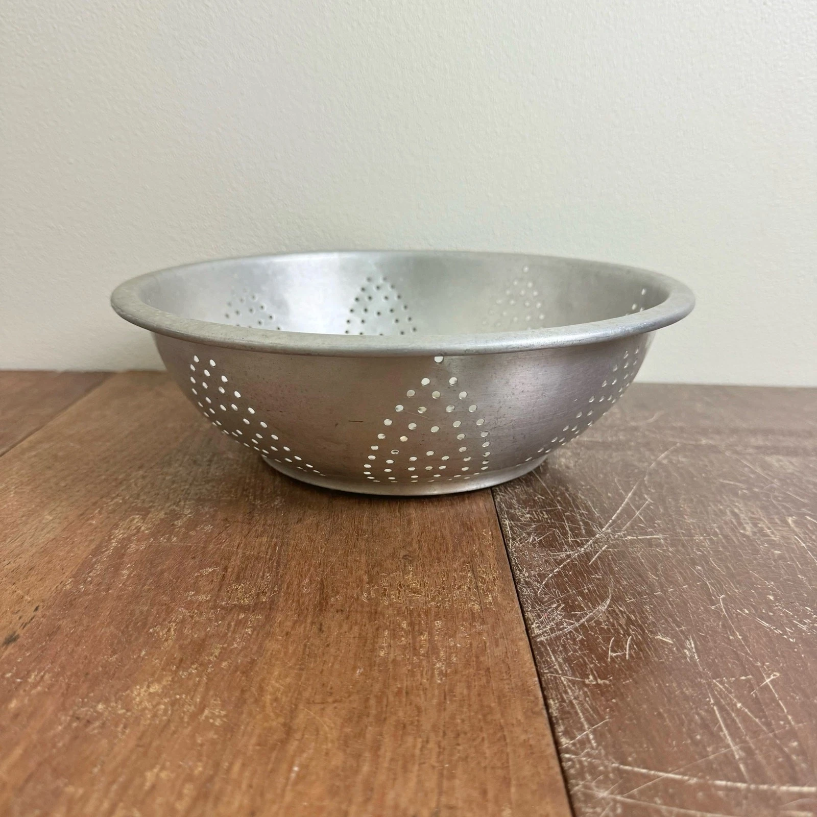 Vintage Aluminum Strainer Colander Farmhouse Country Primitive Homestead decor