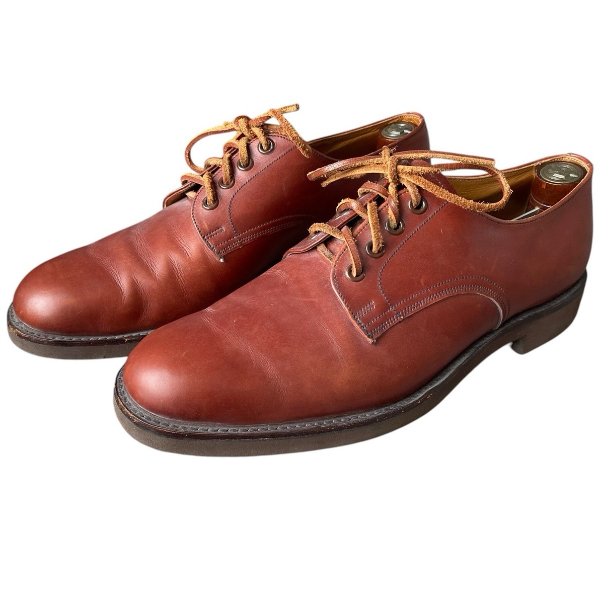 Brooks Brothers Men 8 Brown Leather Plain Toe Derby Lug Sole Shoes Made in Italy Brooks Brothers Oxford Brown Dress Shoes for Men for sale | eBay main image 3