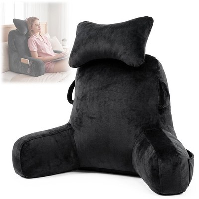 WUDLEP Lesekissen, extra großes 78 cm/31 Zoll Bettauflagekissen Einheitsgröße, schwarz 