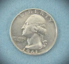 1961-D Washington Silver Quarter - VERY FINE CONDITION, #11