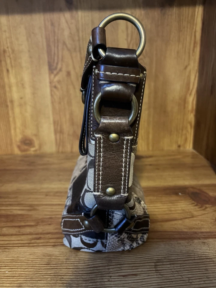 Bolso de Hombro Coach Carly Marrón Estampado Jacquard con Cartera a Juego Foto 3 de 4