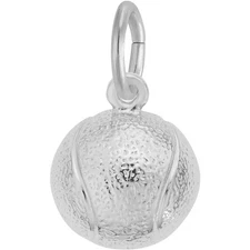 Tennis Ball Half Charm - Metal - Sterling Silver