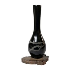Vintage George & Georgene Garrett Black/Gray Southwest Style Pottery Vase