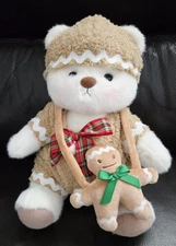 Fully Jointed Handmade 12" Christmas Gingerbread Man Teddy Bear Limited Edition 