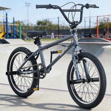 20 inch BMX Freestyle Bike Boys Girls 4 Pegs 360 ° Rotation Freestyle Bike Gray
