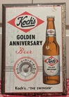*RARE* Vintage Koch Beer Metal Sign w/ Thermometer-Dunkirk NY