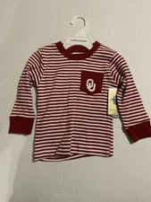 Oklahoma Sooners NCAA Toddler Size 12 Months Shirt Red & White Long Sleeve