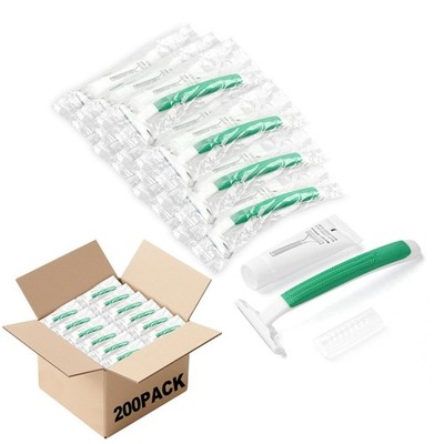 Disposable Razors in Bulk,Green Razors Individually Wrapped Bulk,Twin Blade R...