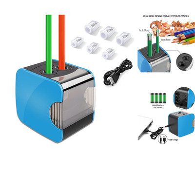 Oladwolf Elektrischer Anspitzer Automatischer mit 2 Löchern USB Batterie