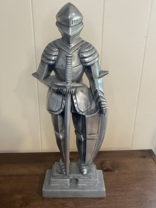 16” Medieval Knight Decorative Statue With Sword And Shield