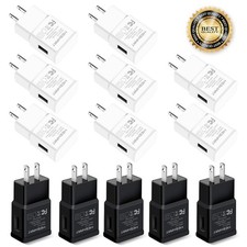 10x USB Wall Charger Power Adapter Plug Charging Block Bulk Lot Fit all phones