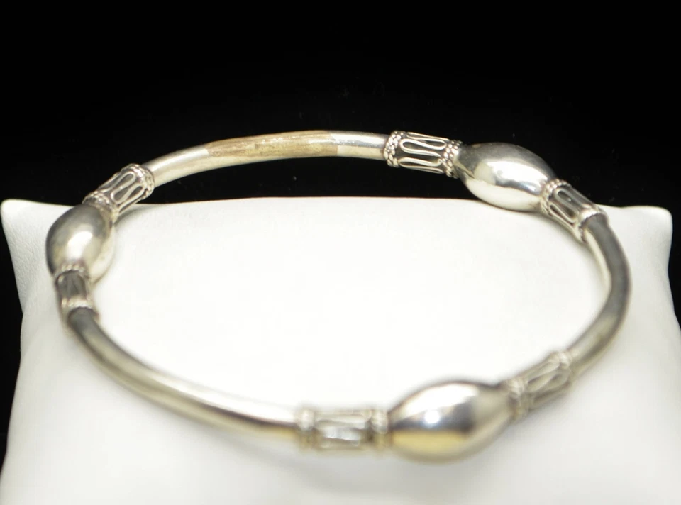 Brazalete Brazalete Plata de Ley Triple Detalle 7.5" #FME741 Foto 3 de 3
