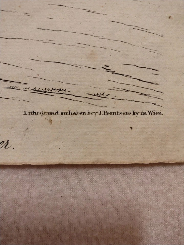 ORIG. aquarellierte Lithografie ~1825 Tracht Schlesien Polen Polska Trentsensky - Bild 4 von 4