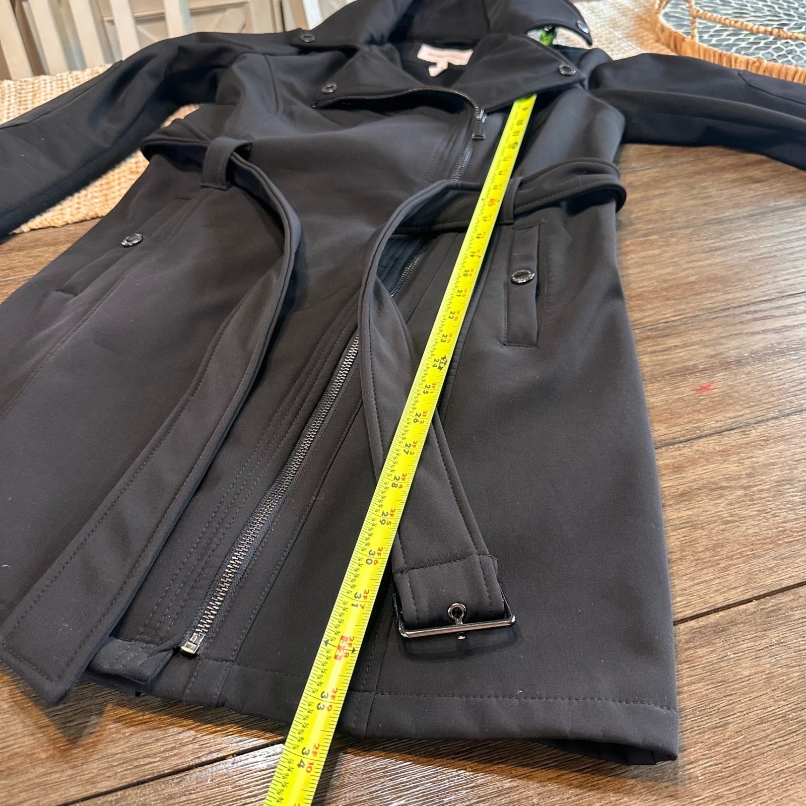 BCBGeneration Black Hooded Soft Shell Trench Coat… - image 14