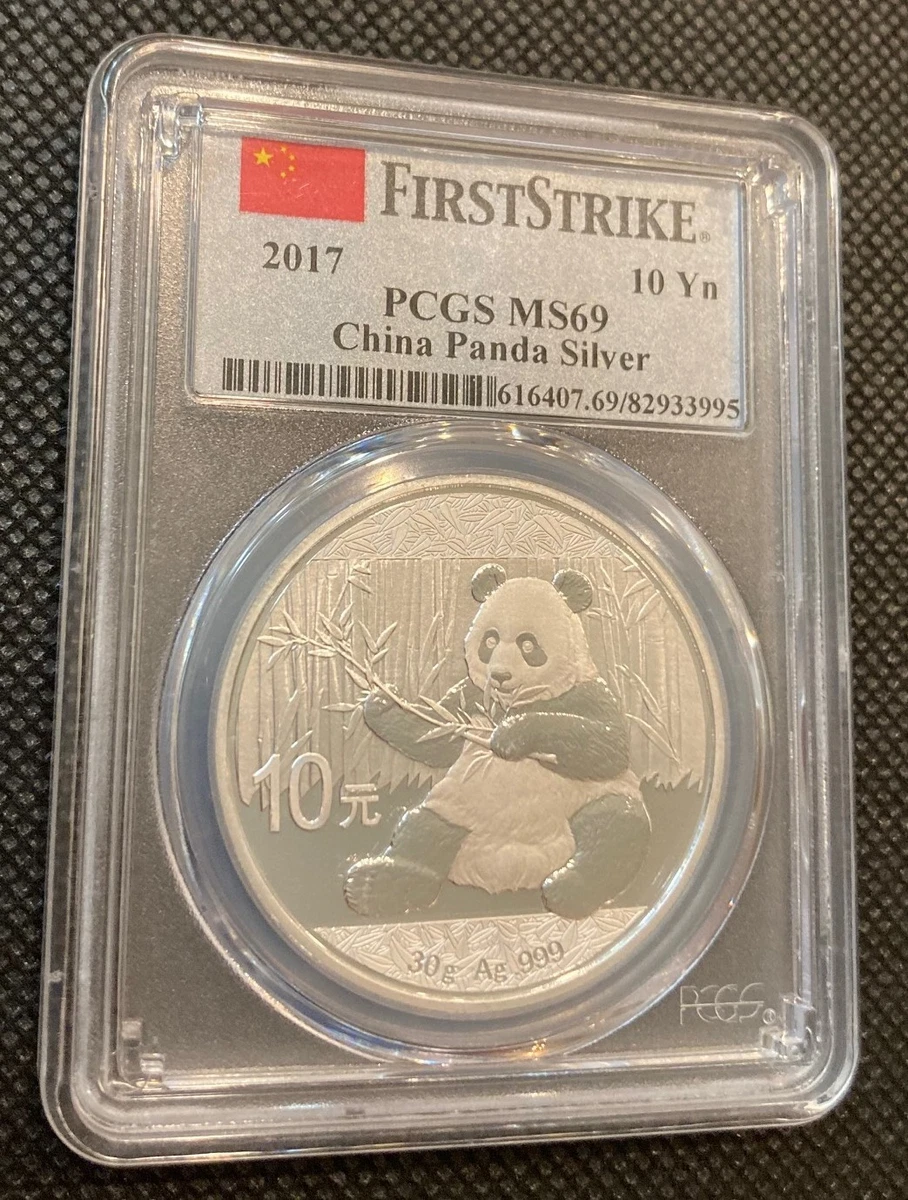 Chinese Panda MS 69 PCGS Certified Silver Bullion Coins for sale