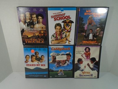 6--80's CLASSIC MOVIE DVDS--CADDYSHACK-WEIRD SCIENCE-STAND BY ME-SUMMER SCHOOL+2