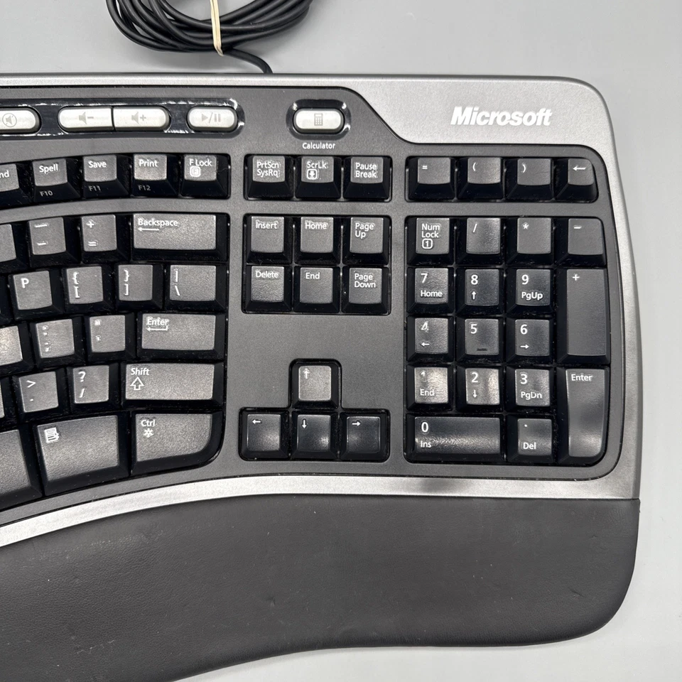Microsoft Natural Ergonomic Keyboard 4000 v1.0 KU-0462 USB Wired Tested - Image 4 of 4